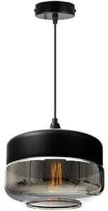 Závěsné svítidlo Oslo 3, 1x černé/grafitové skleněné stínítko