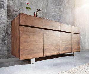 DELIFE Komoda Live-Edge 172 cm akácie hnědá 4 dvířka 4 zásuvky