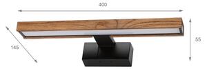 Brilagi-LED Koup osvět zrcadla WOODY MIRROR 3v1 LED/8W/230V 40 cm IP44 černá/dub