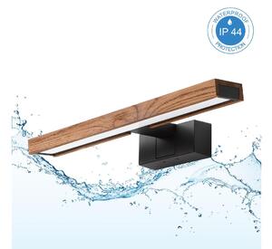 Brilagi-LED Koup osvět zrcadla WOODY MIRROR 3v1 LED/8W/230V 40 cm IP44 černá/dub