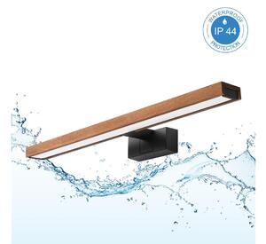 Brilagi-LED Koup osvět zrcad WOODY MIRROR 3v1 LED/12W/230V 60 cm IP44 černá/dub