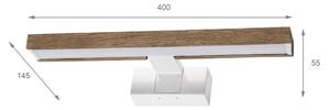 Brilagi-LED Koup osvět zrcadla WOODY MIRROR 3v1 LED/8W/230V 40 cm IP44 bílá/dub