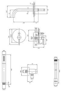 OMNIRES - Y podomítková sprchová baterie grafit /GR/ SYSYW01GR
