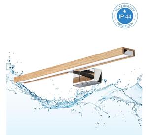 Brilagi-LED Koup osvět zrcad WOODY MIRROR 3v1 LED/12W/230V 60 cm IP44 chrom/dub