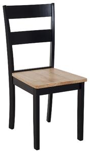 Sada 2 dřevěných jídelních židlí černá/světlé dřevo GEORGIA