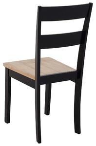 Jídelní sada dřevěná černá / světle hnědá (stůl 150 x 90 cm, 6x židle) GEORGIA
