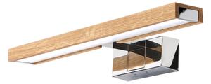 Brilagi-LED Koup osvět zrcadla WOODY MIRROR 3v1 LED/8W/230V 40 cm IP44 chrom/dub