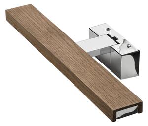 Brilagi-LED Koup osvět zrcad WOODY MIRROR 3v1 LED/8W/230V IP44 chrom/dub ořech