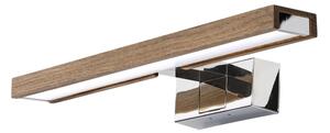 Brilagi-LED Koup osvět zrcad WOODY MIRROR 3v1 LED/8W/230V IP44 chrom/dub ořech
