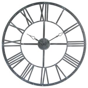 Kovové nástěnné hodiny, šedé, 70 cm, Atmosphera