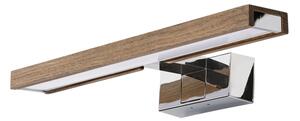 Brilagi-LED Koup osvět zrcad WOODY MIRROR 3v1 LED/8W/230V IP44 chrom/dub ořech