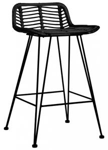 Barové židle 2 ks ratan / kov Dekorhome Přírodní