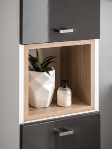 Koupelnová sestava FINKA Grey FINKA: Vysoká skříňka 800 | (VxŠxH) 140 x 30 x 35 cm