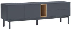 Antracitově šedý lakovaný TV stolek Teulat Corvo 180 x 40 cm
