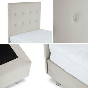 Čalouněná manželská postel 140x200 NECHLIN 2 - bílá ekokůže + panely 60x30 cm ZDARMA