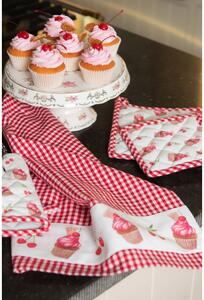 Bavlněná kuchyňská utěrka Cherry Cupcakes 50x70 cm (Clayre & Eef)