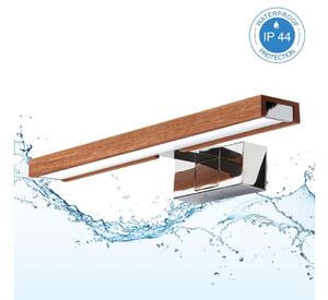 Brilagi-LED Koup osvět zrcad WOODY MIRROR 3v1 LED/8W/230V IP44 chrom/dub třešeň