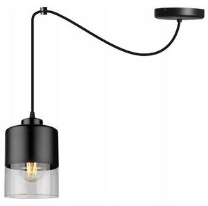 Závěsné svítidlo ROMA SPIDER, 1x černé/transparentní skleněné stínítko