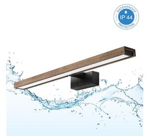 Brilagi -LED Koup osvět zrcad 3v1 WOODY MIRROR LED/12W/230V IP44 černá/dub ořech