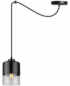 Závěsné svítidlo ROMA SPIDER, 1x černé/transparentní skleněné stínítko