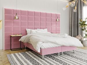 Čalouněná manželská postel 180x200 NECHLIN 2 - růžová + panely 40x30 cm ZDARMA