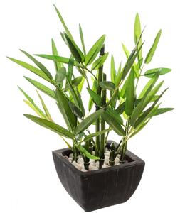Umělá rostlina BAMBUS, 26 cm, černý květináč