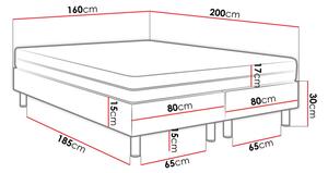 Čalouněná manželská postel 160x200 NECHLIN 2 - černá ekokůže + panely 60x30 cm ZDARMA