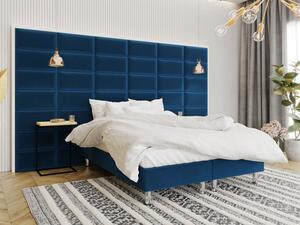 Čalouněná manželská postel 140x200 NECHLIN 2 - modrá + panely 60x30 cm ZDARMA