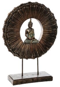 Dekorace s postavou Buddhy, 37 x 11 x 49,5 cm, hnědá