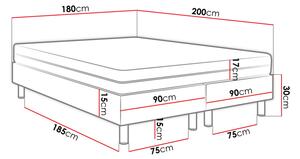 Čalouněná manželská postel 180x200 NECHLIN 2 - černá ekokůže + panely 60x30 cm ZDARMA