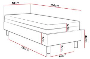 Čalouněná jednolůžková postel 80x200 NECHLIN 2 - modrá + panely 30x30 cm ZDARMA