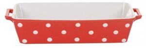 Zapékací mísa velká červená s puntíky 38 cm (ISABELLE ROSE)