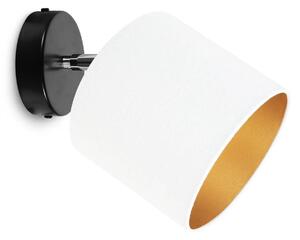 Bodové svítidlo Mediolan, 1x bílé/zlaté textilní stínítko, (výběr ze 2 barev konstrukce - možnost polohování)