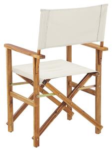 Sada 2 židlí z akátového světlého dřeva špinavě bílá CINE