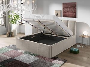 Čalouněná manželská postel 180x200 TRALEE - světlá šedá