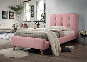 Čalouněná postel TIFFANY 90 x 200 cm barva růžová / dub