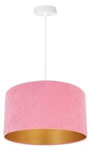Závěsné svítidlo MEDIOLAN, 1x růžové/zlaté textilní stínítko, (výběr ze 2 barev konstrukce), (fi 35cm)