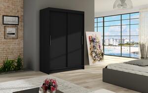Prostorná šatní skříň Magda - šířka 120 cm, černá