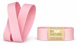 Stuha látková Nature Taft – Powder Pink pastelově růžová 25mm x 2,5m