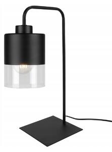 Light Home Stolní lampa ROMA, 1x černé/transparentní skleněné stínítko