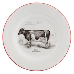 Keramický jídelní talíř COUNTRY SIDE ANIMAL COW 26 cm (Clayre & Eef)
