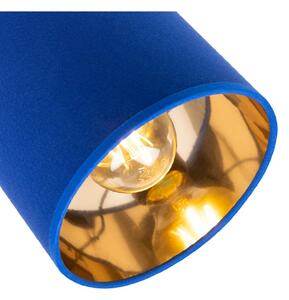 Stropní svítidlo Gama, 3x modré textilní stínítko, (možnost polohování)