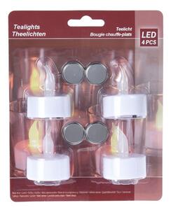 DekorStyle LED svíčka TEALIGHT 4 kusy bílá