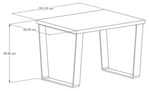 Konferenční stolky - set Skřivan větší a menší Varianty velikostí stolů (D x Š x V): 50x50x45 a 65x65x50 (cm)