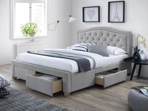 Čalouněná postel ELECTRA VELVET 180 x 200 cm barva šedá / dub