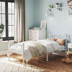 KOVOVÁ POSTEL, 90/190 cm bílá Boxxx - Jednolůžkové postele, Online Only