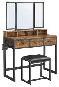 TOALETNÍ STOLEK, hnědá, černá, 90/40/141 cm Boxxx, Online Only
