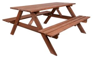 PIKNIK zahradní set dřevěný - 180 cm - mořený