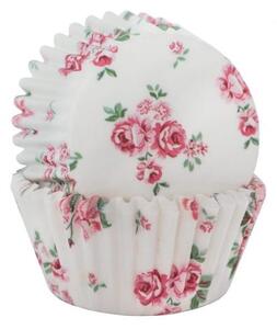 Cukrářské košíčky na muffiny bílé s květy 60 ks Isabelle Rose (ISABELLE ROSE)