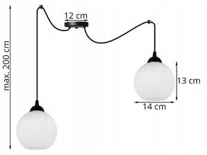 Závěsné svítidlo ELIZA SPIDER, 2x bílé skleněné stínítko (výběr ze 2 barev konstrukce)